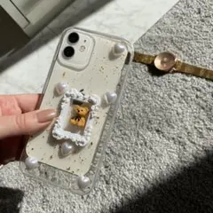 iPhone12ケース クリア　クマちゃん