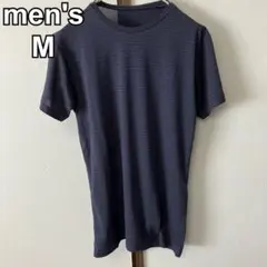 メンズ　Tシャツ　半袖　スポーツ　ジム　グレー　紺　M