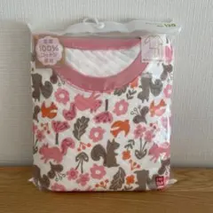 UNIQLO キルトパジャマ 120cm 花とリスと鳥の柄　ピンク