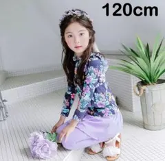 ラッシュガード 長袖 水着 花柄 上下セット 120