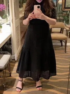 美品✨セルフォード CELFORD ロングワンピース Aラインブラック