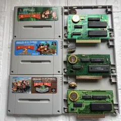 【中古電池交換済み】スーパーファミコンソフト ドンキーコング3本まとめ売り