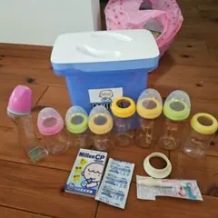 Pigeon ベッタ 哺乳瓶 8 本セット ミルトン 消毒剤付き