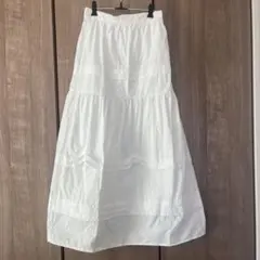 Discoat ホワイト　白 コットン フレアスカート