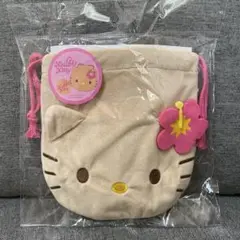 日焼けキティ　フェイス巾着