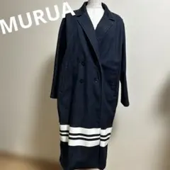 MURUAダークデニム ダブルブレスト ロングコート
