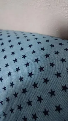 生地　ダブルガーゼ　星柄　ブルー