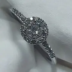 最安値✨プラチナ ダイヤモンド ヘイローリング0.3カラット pt900 15 