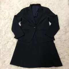 ニッセン　スカートスーツ　XLサイズ　ネイビー　ストライプ　フォーマル　ビジネス