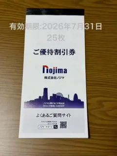 ノジマ 10%割引券 25枚セット