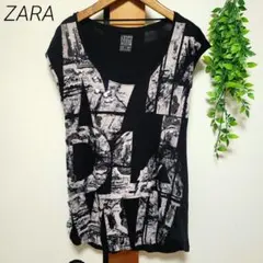 ZARA ザラ Tシャツ 半袖 ノースリーブ 総柄 スパンコール
