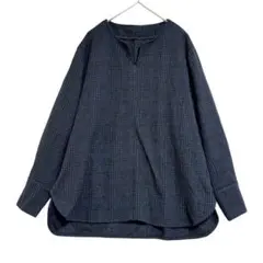 StyleNote チェック柄チュニック　【美品】　ブルーグレー　M