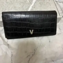 VALENTINO CHRISTY 長財布 クロコ型押し ブラック