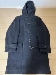 ダークグレー ダッフルコート フード付き