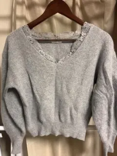 FRAY I.D グレー Vネックセーター