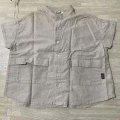 R.L.B 半袖シャツ シャツ　ノーカラーシャツ　120 ベージュ　リネン