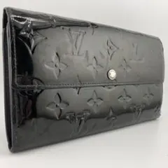 希少✨美品✨ルイヴィトン ヴェルニ ポルトフォイユ サラ 長財布 パテント 黒系