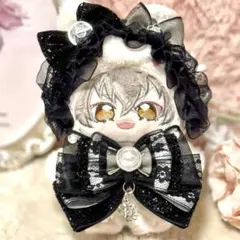 ♡SALE♡地雷系おすわりねこちゃん♡黒色♡ちびぐるみ♡ぬい服♡裏地