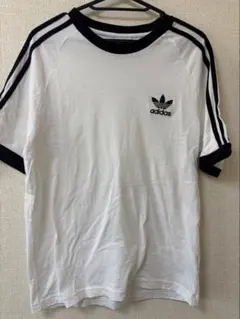 adidas アディダス スリーストライプス Tシャツ M ホワイト×ブラックのサムネイル