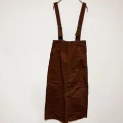 早い者勝ち◆GU 【S】ジーユー ブラウン サロペット スカート シンプル 古着