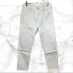 ✨綿100％✨ ビューティー&ユース S デニム 白 ジーンズ テーパード 美脚