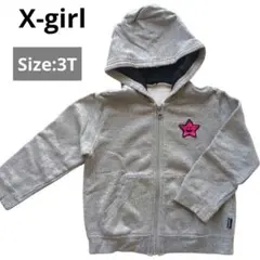 X-girl エックスガール ファーストステージ ジップアップパーカー グレー