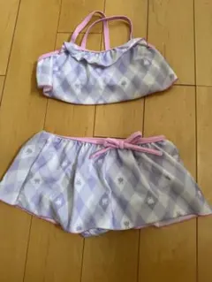 女の子用セパレート水着 120cm 紫とピンク