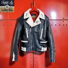 00s 英国製 美品 666 2TONE ライダースジャケット ステアハイド Mのサムネイル