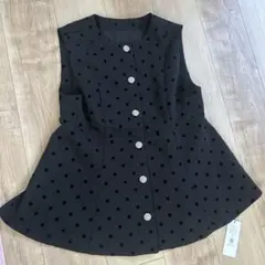 【MIU様専用】Re:EDIT ペプラムベスト(黒ドット柄)