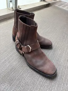 JIMMY CHOO ブラウン サイドゴアブーツ スエード素材