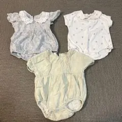 ロンパース セット まとめ　tete a tete バースデイ　水色　黄緑　花