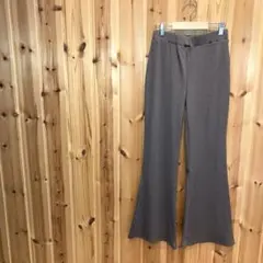 【グレイル】パンツ　レギパン　リブ　ウエストゴム　楽ちん　裾フレア　大人可愛い
