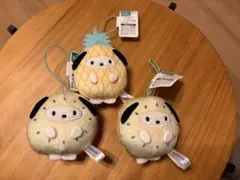 新品　サンリオ　フルーツきぐるみマスコット　ポチャッコ　3個セット
