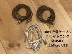 RAVIAD 3in1 充電ケーブル Lightning USB-C 3本
