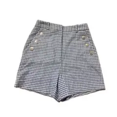 ZARA ハイウエスト　ショートパンツ　ギンガムチェック