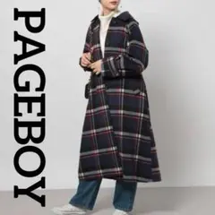 상태좋음 PAGEBOY ページボーイ BIGチェックステンカラーコート