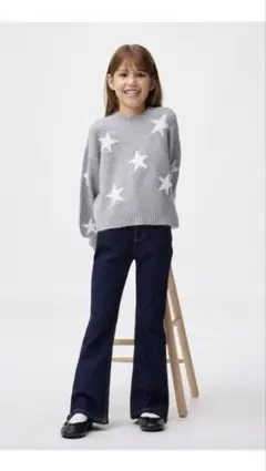 ストレッチスリムフレアジーンズ　ネイビー