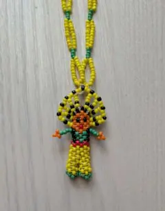 昭和レトロ ビーズ 人形 ネックレス アンティーク ファンシー雑貨 当時物