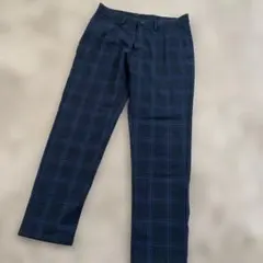ZARA ネイビー チェック柄 スラックス　40