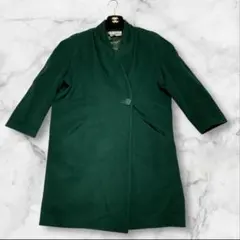 【希少美品】ランバン　ロングウールコート　カシミヤ混　グリーン　緑　LANVINのサムネイル