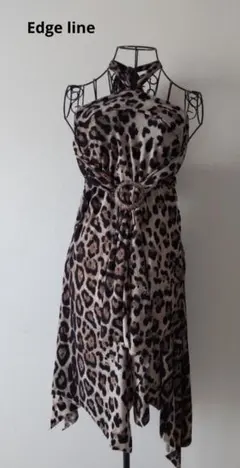 #Edgeline#ヒョウ柄#ホルダーネックワンピース#チュニック#フリー#美品