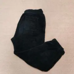 フリース黒パジャマ ウエスト紐付き