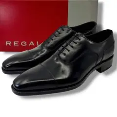 極美品□REGAL リーガル【26.0】ストレートチップ 本革 革靴 ブラック