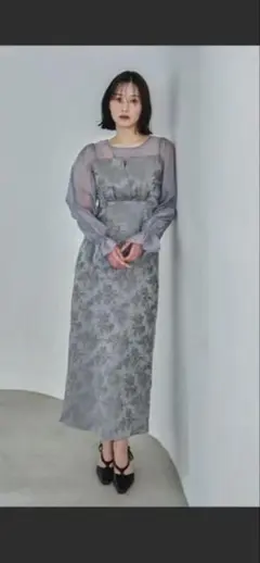 (値下げ)ジャガードビスチェドッキングワンピース　オケージョン　結婚式　ドレス