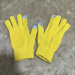 黄色ニット手袋