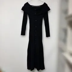 LOVELESS 変形アシンメトリー リブニットワンピース ケーブル編み 