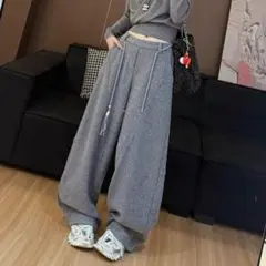 ハイウエスト カジュアル ワイドパンツ 無地 レディース 着痩せ オシャレ