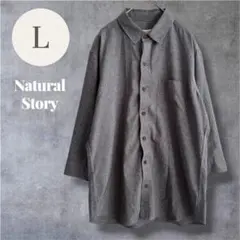 ナチュラルストーリー Natural Story シャツ グレー L 七分袖のサムネイル