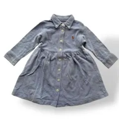 美品　RalphLauren ワンピース　水色　長袖　シャツワンピース