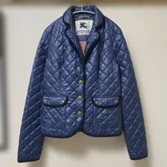 バーバリーブルーレーベル キルティングジャケット ゴールドボタンネイビー 40